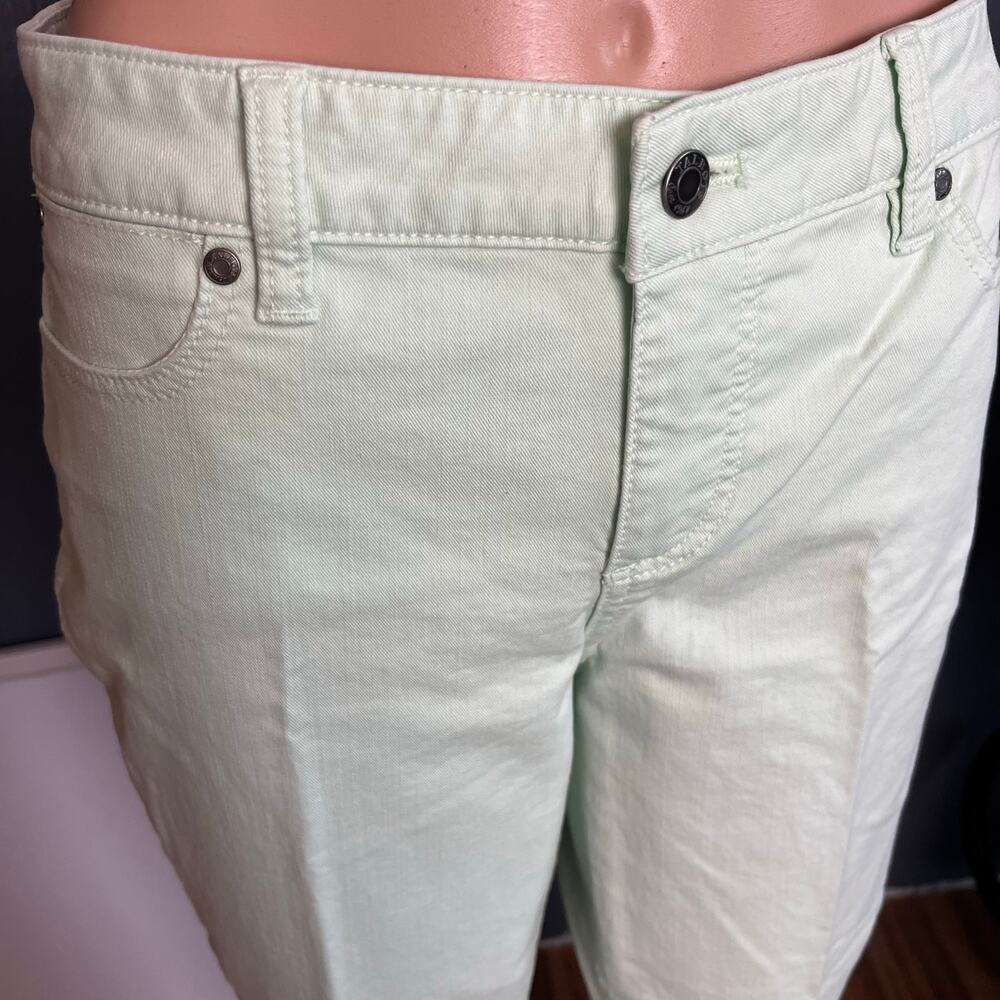 Talbots Signature Crop Light Green Denim Jeans 10P Coastal Cowgirl Western - Picture 2 of 6